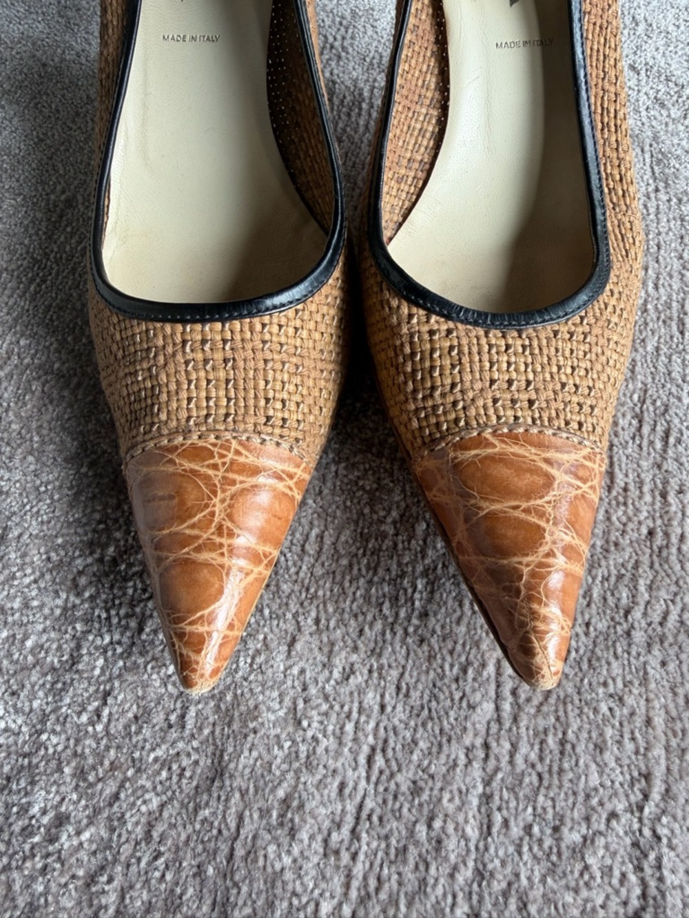 Vintage Prada Raffia Pumps - Picture 3 of 5